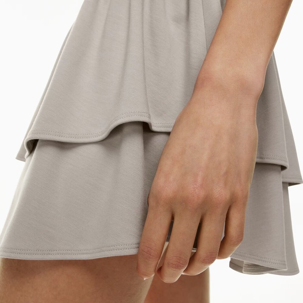 Aritzia Sleeveless Tiered Mini Dress in Light Taupe - Picture 5 of 9